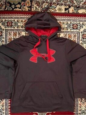Under Armour Black Hoodie with Red Accents